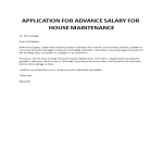 Application Advance Salary for House Maintenance gratis en premium templates