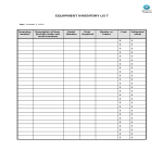 Equipment inventory List Word gratis en premium templates