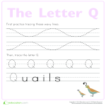 Learn to write letter Q gratis en premium templates