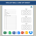 Volleyball Lineup sheet gratis en premium templates