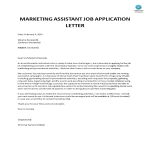 Marketing Assistant Application letter gratis en premium templates