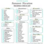 Summer vacation pack list gratis en premium templates