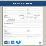 Film cast deal memo template gratis en premium templates