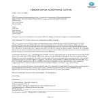 template topic preview image Tender Offer Acceptance Letter