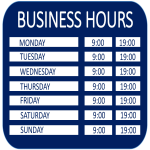 Operating Hours Sign gratis en premium templates