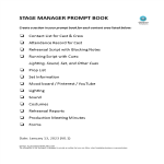 Stage Manager Prompt Book gratis en premium templates