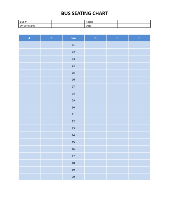 template topic preview image Bus Seating Chart template