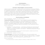 template topic preview image Sample Property Manager Resume