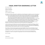 Final Written Warning Letter for Poor Job Performance gratis en premium templates