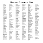 Printable Master Grocery List gratis en premium templates