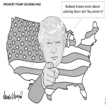 President Trump Coloring page gratis en premium templates