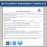 template topic preview image Legal Settlement Agreement