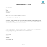 Letter of Acknowledgment Receival Report format gratis en premium templates