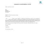 Romantic Honeymoon Letter gratis en premium templates