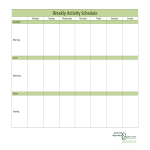 Weekly Activity Schedule gratis en premium templates