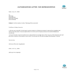 template preview imageLetter Of Authorization For Representative