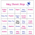 template topic preview image Printable Baby Shower Bingo Card