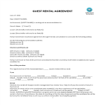 image AIRBNB Guest Short term Rental Agreement