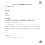 Teacher Recommendation Letter sample gratis en premium templates