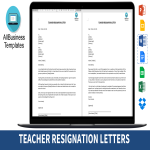 Letter of Resignation Teacher gratis en premium templates