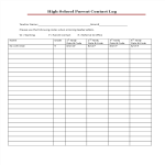 template topic preview image High School Parent Contact Log