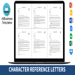 Character Reference sample gratis en premium templates