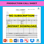 template topic preview image Production Call Sheet