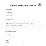 Job Appointment Acceptance Letter gratis en premium templates