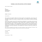 Formal Job Application Letter Format gratis en premium templates