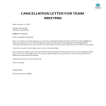 Cancellation Letter for team meeting gratis en premium templates