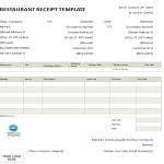 Restaurant Receipt Word gratis en premium templates