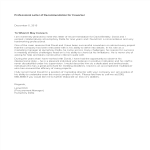 Professional Letter of Recommendation for Coworker gratis en premium templates