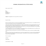 Formal Resignation Letter Nurse Position gratis en premium templates