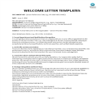 Vorschaubild der VorlageWelcome Letter to New Work Place