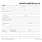 template topic preview image Marketing Corporate Call Log in Word