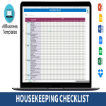 Housekeeping Checklist Excel gratis en premium templates
