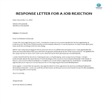 Reply Letter to Rejection Job Position gratis en premium templates