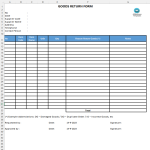 Goods Return Form Excel gratis en premium templates