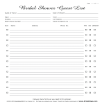 Bridal Shower Gift List sample gratis en premium templates