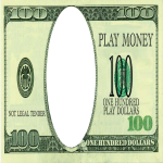 100 Dollars play money gratis en premium templates