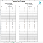 Printable bowling game schedule gratis en premium templates