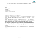 Academic Coordinator Recommendation Letter gratis en premium templates