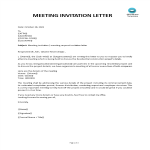 Formal Meeting Invitation Letter gratis en premium templates