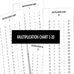 Multiplication Chart 1-20 gratis en premium templates