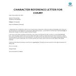 Character Reference Letter for Court gratis en premium templates