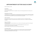 Appointment Setter Sales Script gratis en premium templates