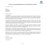 Letter of Recommendation Graduate School gratis en premium templates