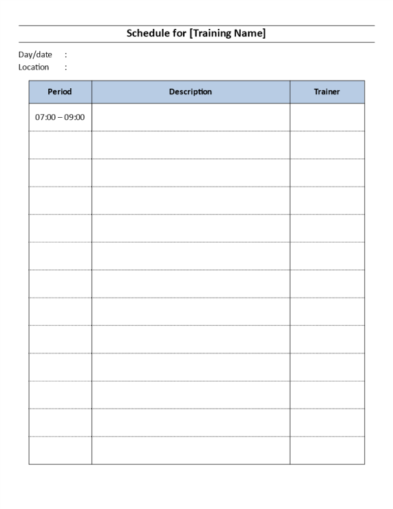 template preview imageTraining Schedule template