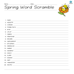 template topic preview image Spring Word Scramble