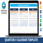 Quarterly Calendar 2022 gratis en premium templates